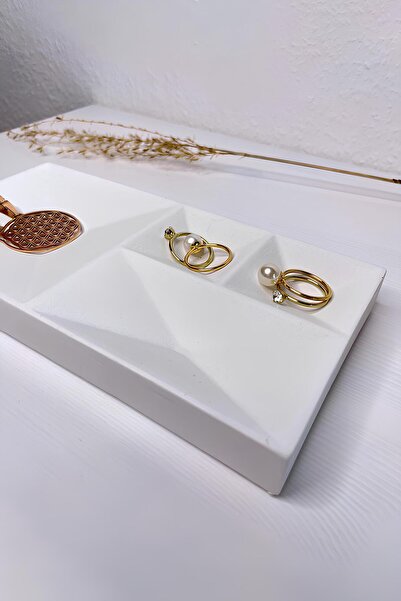 betonmall Concrete Geometric Jewelry Organizer | Ring, Necklace, Earring and Watch Organizer Decorative Tray