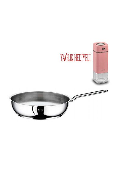 Altabi Steel Pan 24X6 cm and Glass Oil Dispenser Sauce Bowl