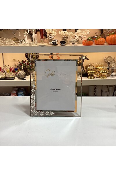 Gold home design Kristal Taşlı Cam Fotoğraf Çerçevesi 20x25