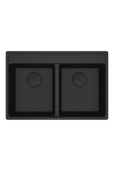 Franke Maris MRG 620-35-35 Granit, Matt Black, Tezgah Üstü Evye