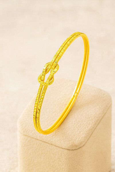 Classybyvega Aşk Düğümü 18K Altın Kaplama Çiftli Ajda Bilezik