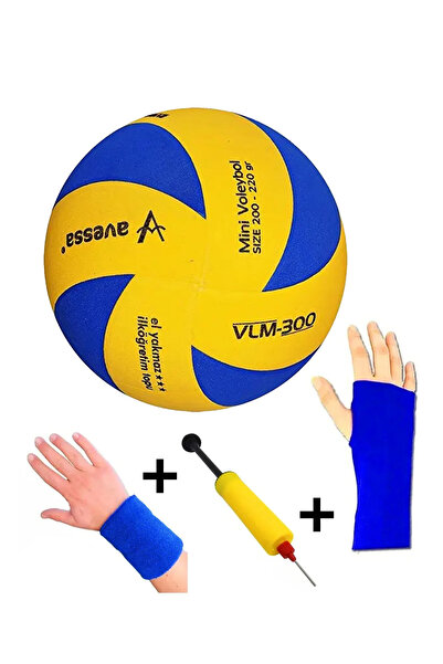 AVESSA El Yakmaz İlköğretim Voleybol Topu + Pompa + Kolluk + Havlu Bileklik S...