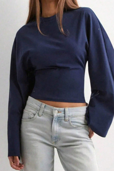 Tarz Cool Kadın Uzun Kollu Belden Oturtmalı Bluz