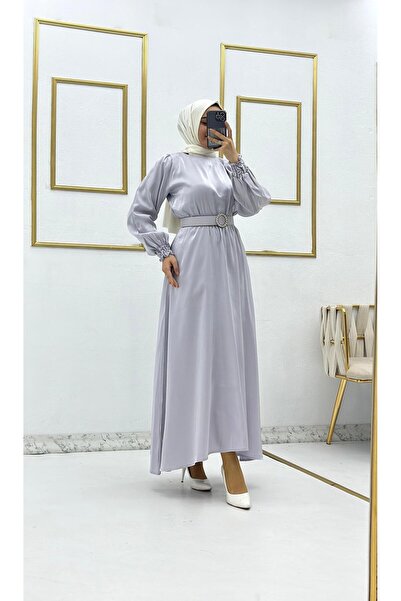 Moda Krash Satin Dress with Belt as a Gift