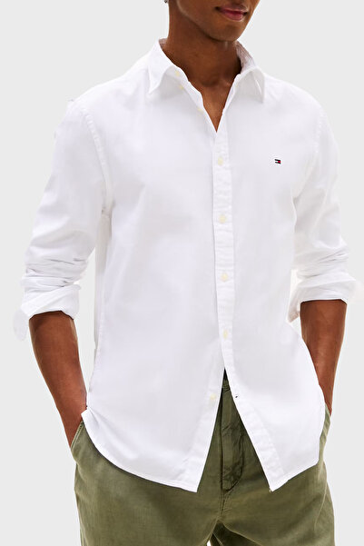 Tommy Hilfiger % 100 Pamuk Slim Fit Düğmeli Yaka Gömlek Erkek GÖMLEK MW0MW37578 YCF