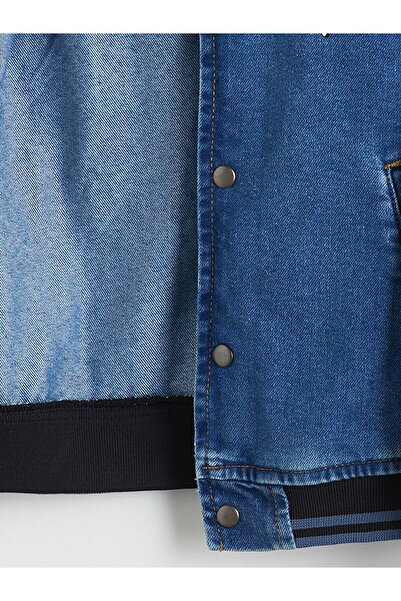 LC Waikiki Jachetă Jean pentru băiat cu imprimeu cu reverul colegiului