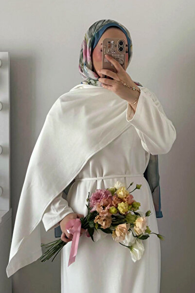 Ceylan Otantik White Shawl Collar Dress