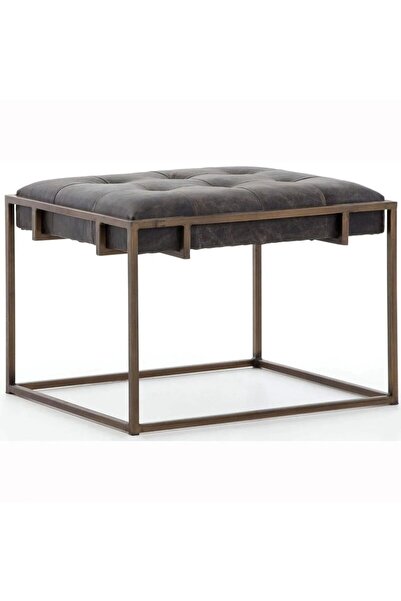 asaella mobilya Mood Tekli Metal Ayaklı Dekoratif Puf Bench