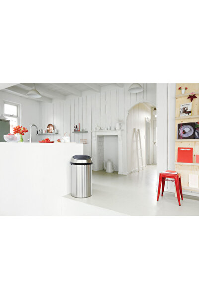Brabantia Touch Bin 647255, 60 l, Smooth and silent opening, No Fingerprint, Stainless steel/matt