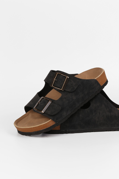 h.t. yıldız ayakkabı & terlik Madrid Unisex Orthopedic Sole Slippers with Double Strap Buckle Daily Comfortable Home & Outdoor Slippers