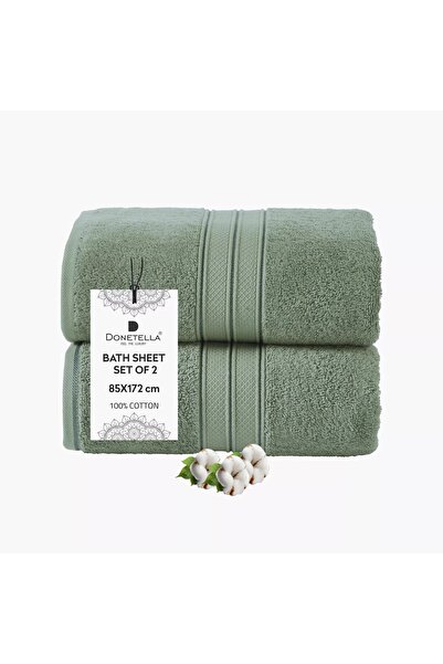 Generic DONETELLA 2-Piece 600 GSM Combed Cotton Bath Sheet Set - 85x172 cm
