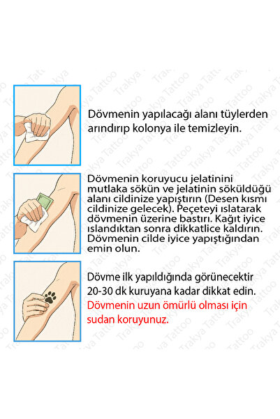 Trakya Tattoo Geçici Dövme 1-2 Hafta Kalıcı Yılan ve Gül