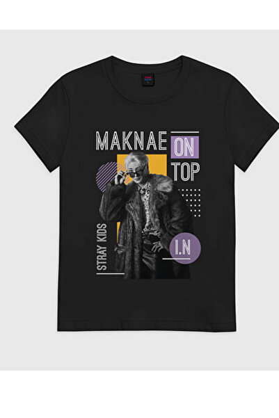 barsdepo Μπλουζάκι με στάμπα Stray Kids Maknae on top IN, μπλουζάκι υπερμεγέθ...