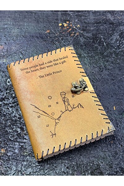 zarif atölye English Little Prince Themed Leather Notebook