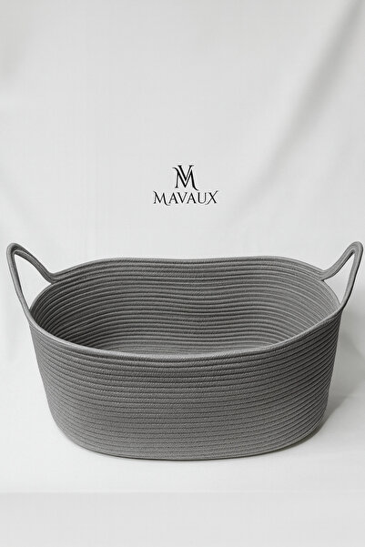 MaVaux Wicker Jute Decorative Basket 20X30X50 Cm, Toy, Laundry, Bathroom, Kitchen and Organizer Storage Basket