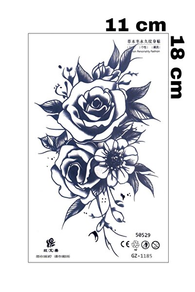 Mecit Tuhafiye 1 AY KALICI GÜL KOL BİLEK VUCUT İÇİN GEÇİCİ DÖVME