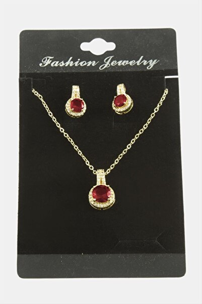 Marsilyan Round Zircon Stone Set Necklace Ilkel-Bjt940