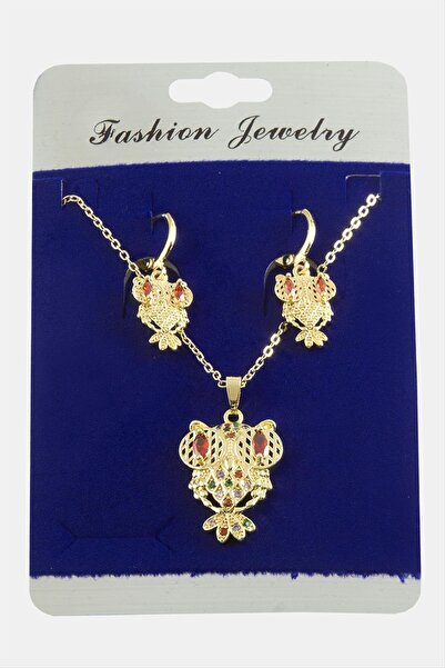 TakÇalıştır مجموعة قلادة زيركون مرصّع بالأحجار قطعة بتصميم أنيق