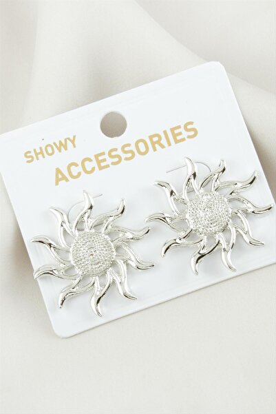 Marsilyan Güneş Metal Earrings Ilkel-Bjt940