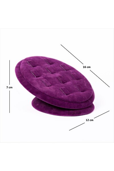 ZERO LAND Suport pentru inele XMPDBY Oval Anfora acoperit cu material textil (212347)-Violet