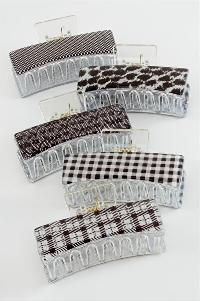 Okyanuss Accessories مشبك مزلاج منقوش مربع 9 سم