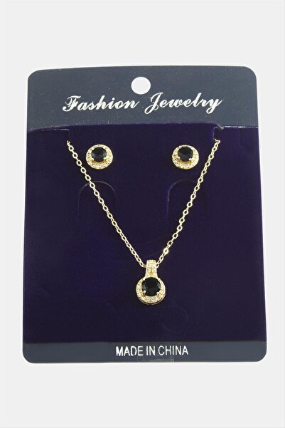 CT STONES مجموعة قلادة من حجر الزركون المستدير