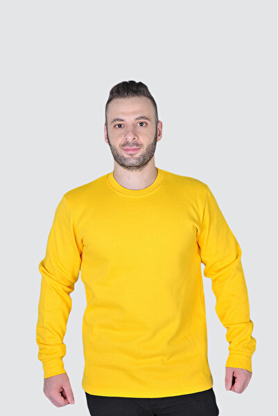 NİSANOĞLU TEKSTİL 20-10 2İP OPENEND SARI 0 YAKA SWEATSHIRT