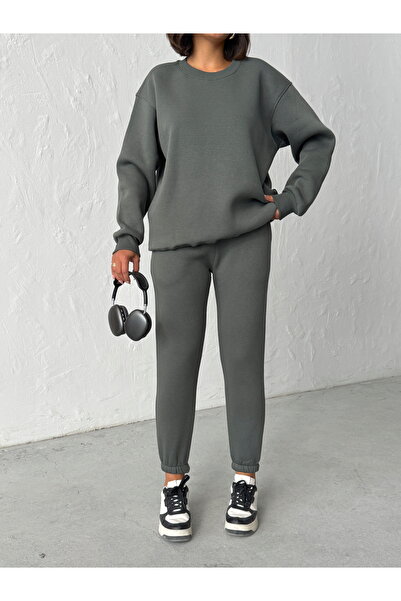 KAPHONE Women's 0 Collar 3 Thread Tracksuit Set