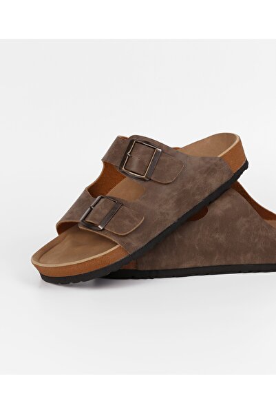 h.t. yıldız ayakkabı & terlik Madrid Unisex Orthopedic Sole Slippers with Double Strap Buckle Daily Comfortable Home & Outdoor Slippers