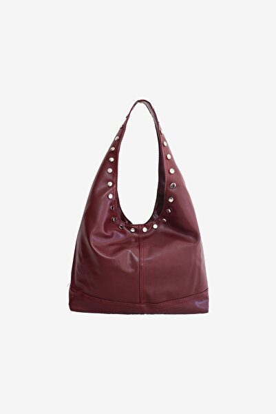 MARSEPTUN Piera Staple Detailed Burgundy Matte Bag
