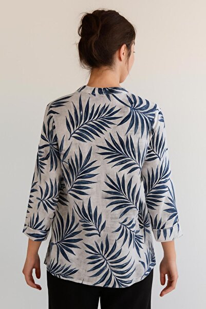 citycenterfashion Women's Plus Size Fold Sleeve Shirt Blouse cty-akc-uzd1 100% Cotton Organic Linen