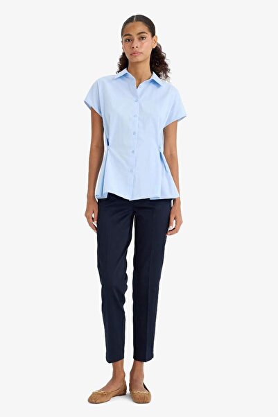 DeFacto Sigaret Normal Bel Düz Paça Saten Kumaş Kumaş Pantolon J8743az25sm