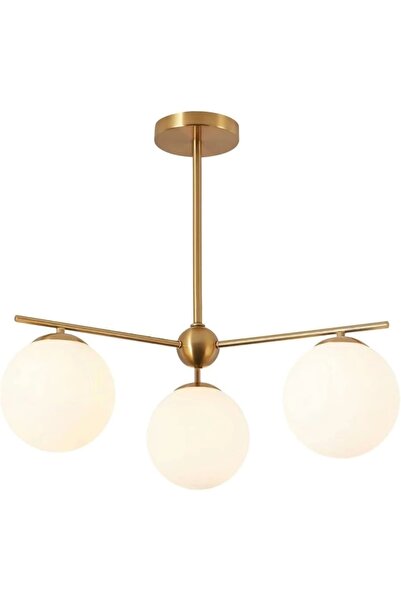 NZL Lighting Fly 3'lü Glop Beyaz Camlı Sarkıt Avize