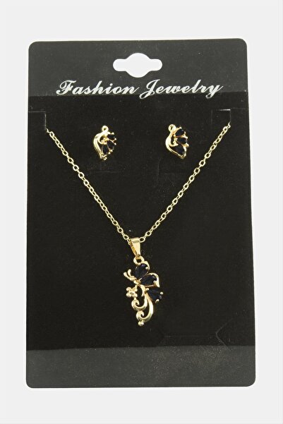 Marsilyan Dragonfly Zircon Stone Set Necklace Ilkel-Bjt940