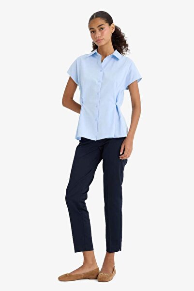 DeFacto Sigaret Normal Bel Düz Paça Saten Kumaş Kumaş Pantolon J8743az25sm