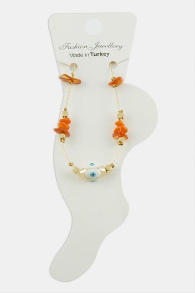 Marsilyan خلخال من الحجر الطبيعي المكسور على شكل عين الشر