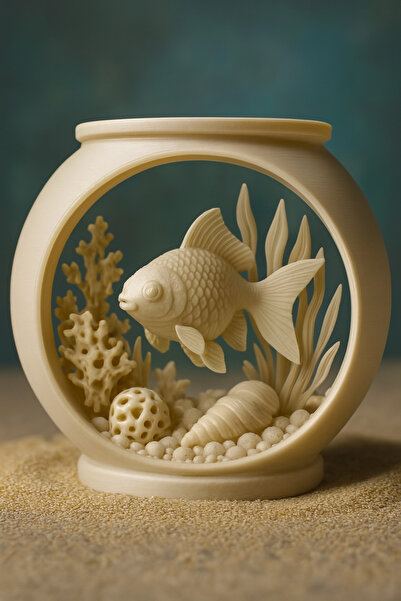 MD×JOA Akvaryum Dekoru ※ Balık, Fanus Dekoru ※ Beyaz Renk ※ Mini Akvaryum ve ...