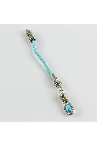 ZERO LAND Sptrns Zircon Stone Knitted Prayer Beads (95756) Tassel 1 Piece-Turquoise