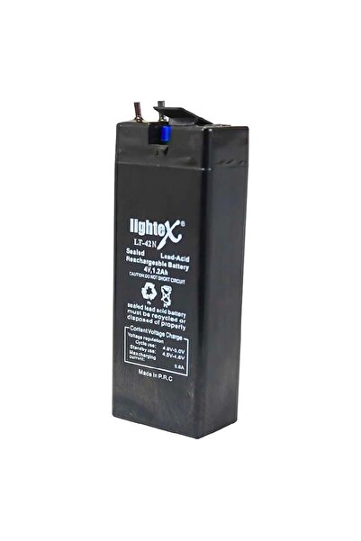 POLAXTOR Lıghtex 4 Volt - 1.2 Amper Akü 4v 1.2ah (3.4x9.1x2.1cm) Işıldak Fener