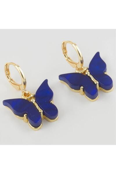 ZERO LAND Sepetim Butterfly Figured Polyester Earrings-Blue
