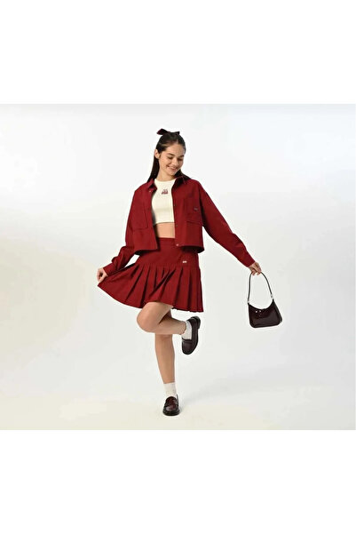 kidstalya بدلة تنورة جاكيت جبردين للفتيات من عمر 09 إلى 15 سنة - كرزي