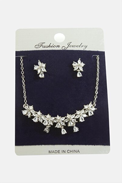 Yıldızınızzz accessory مجموعة قلادة من حجر الزركون على شكل زهرة