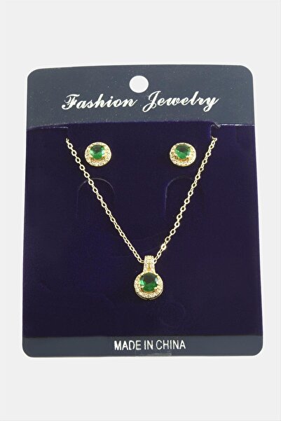 Marsilyan Round Zircon Stone Set Necklace Ilkel-Bjt940