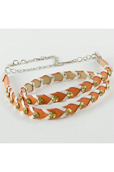 Marsilyan Braided Leather Stone Belt Ilkel-Bjt940