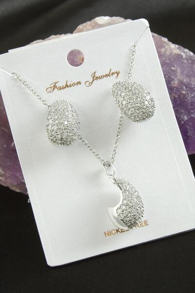 Ronanna Oval Zircon Stone Luxury Set Necklace