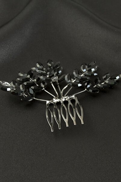 Genel Markalar Yaprak Kristal Taşlı Taraklı Yan Toka