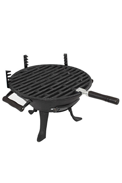 MÜHLER Grătar din fontă Muhler 104377, Ø30 cm, Cărbune, Grătar reglabil, Negru