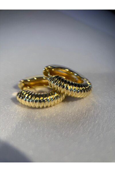 Luseda Altın Kaplama VİP Halka Küpe