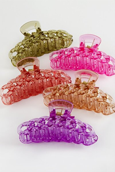 Okyanuss Accessories Cataramă cu model de lanț, transparentă, colorată, 10 cm