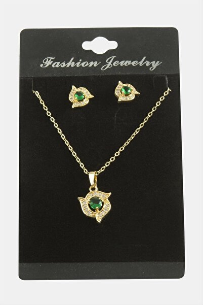 CT STONES Flower Zircon Stone Set Necklace